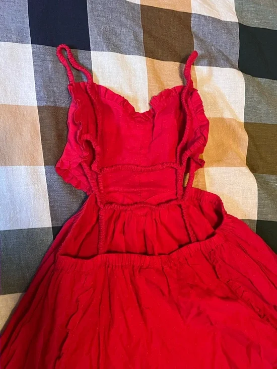 Farm Rio Heart Shaped Bodice Cut Out Maxi Dress - Picture 5 of 8